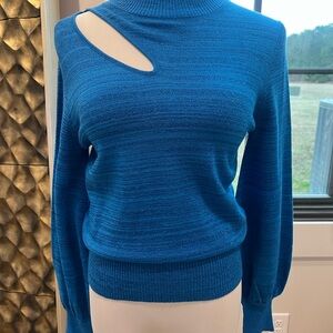Elan Vibrant Blue Off-the-Shoulder Sweater